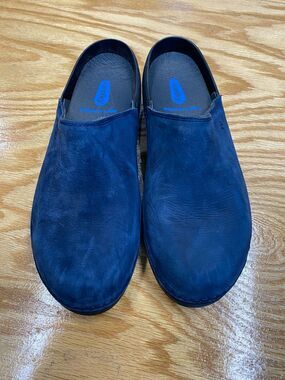 Walky Pro Clog Women's 7 Blue Leather Slip On Round Toe Comfort Shoes S24